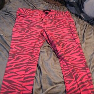 Red zebra print pant